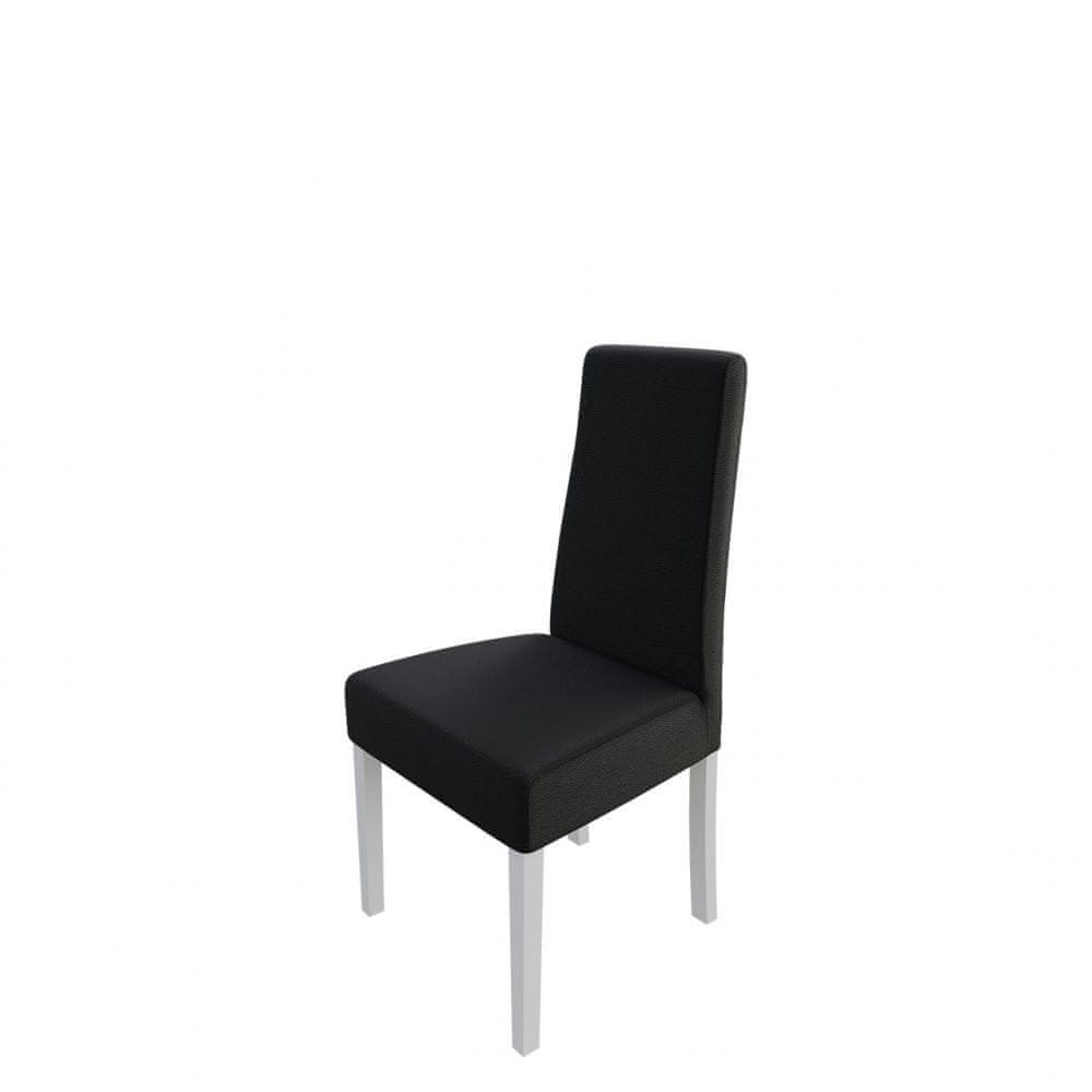 Veneti Čalúnená jedálenská stolička MOVILE 38 - biela / čierna ekokoža